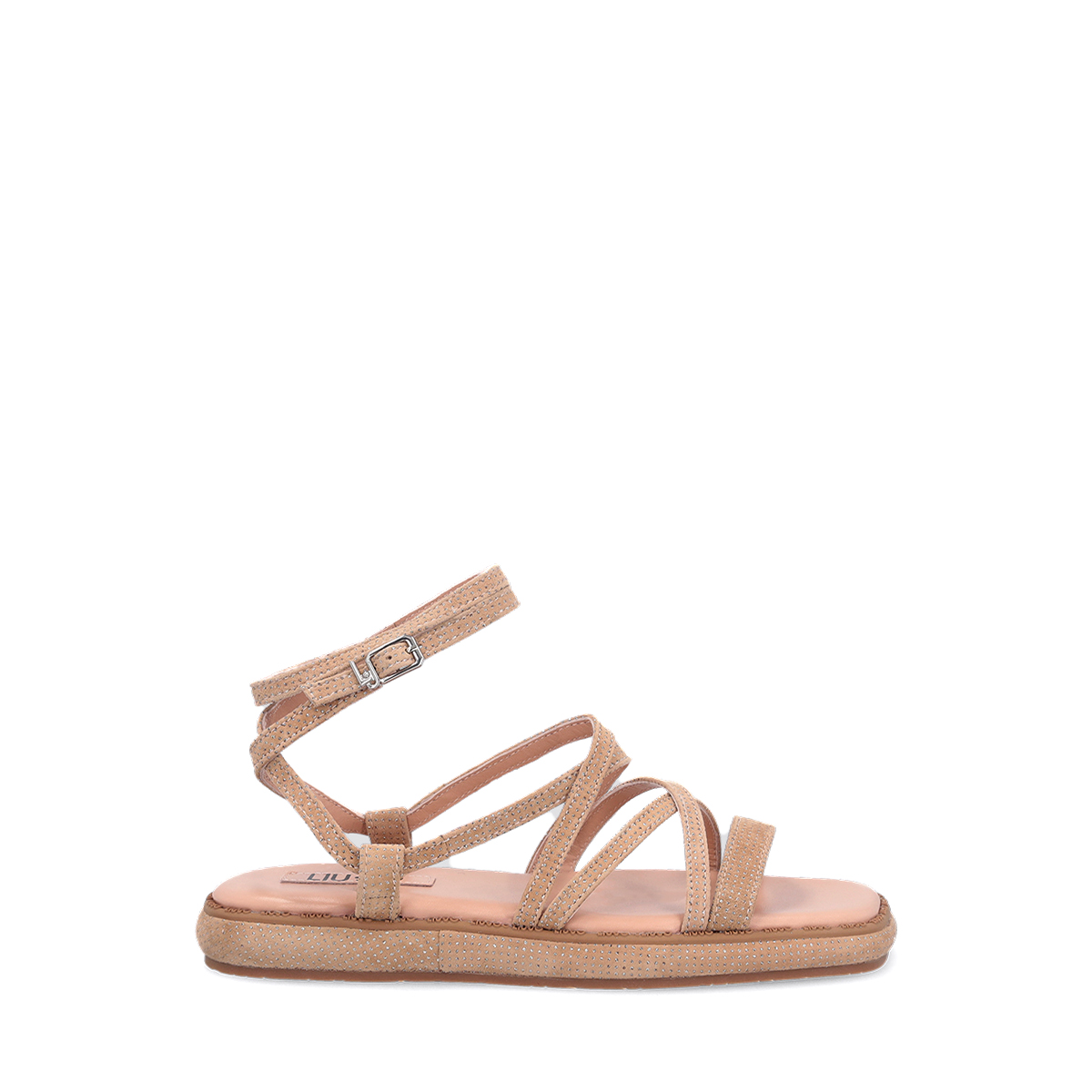 Sandali Amelia intrecciati effetto laminato Nut - 1
