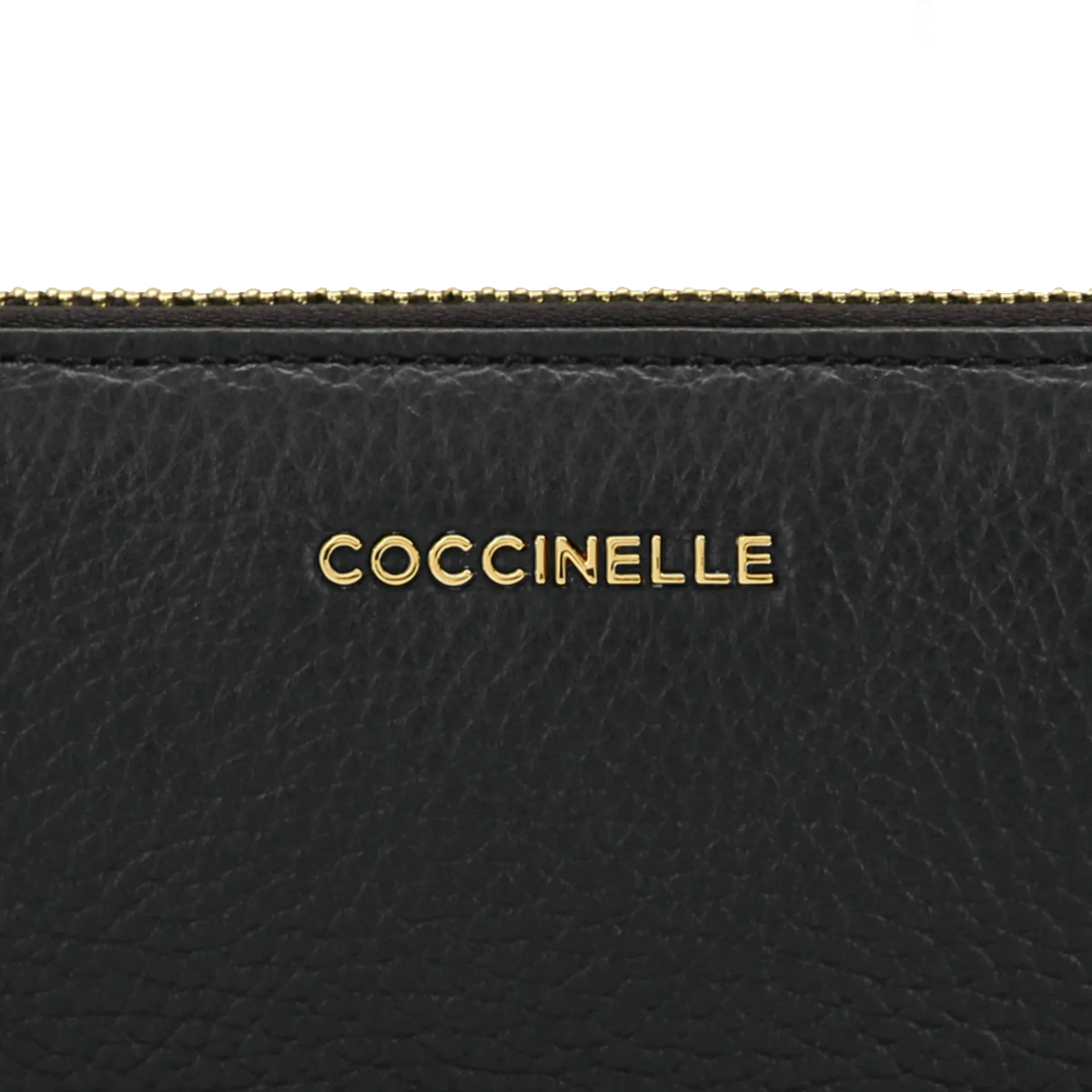 Metallic Soft Large Zip Around Noir Wallet