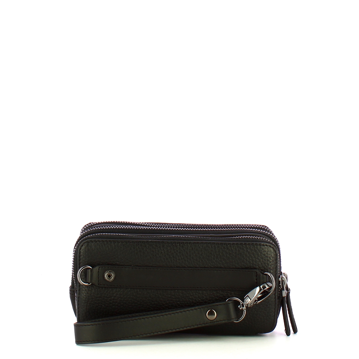 Astuccio in pelle 3 cerniere Nero 2