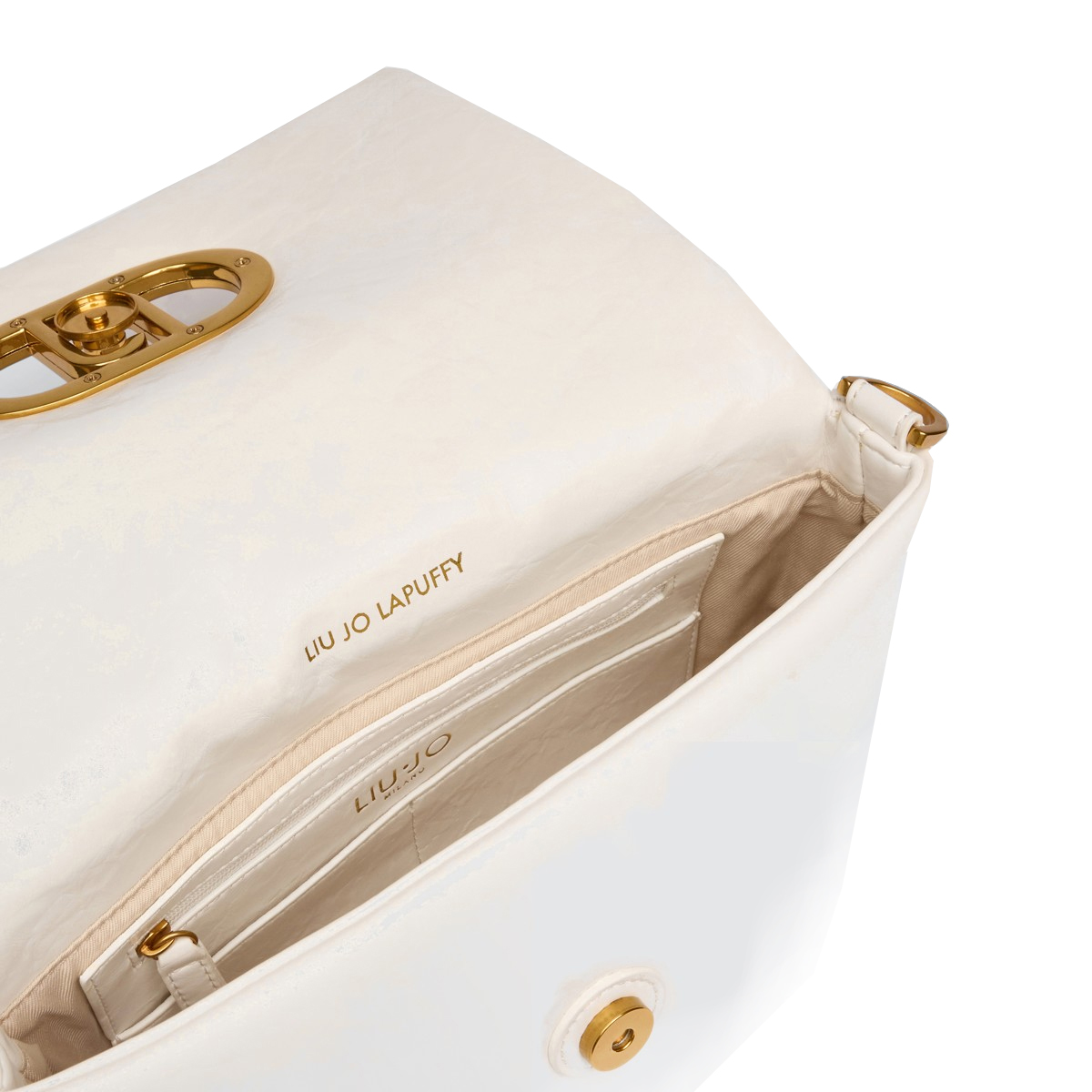 Borsa a spalla LaPuffy piccola Off White - 6
