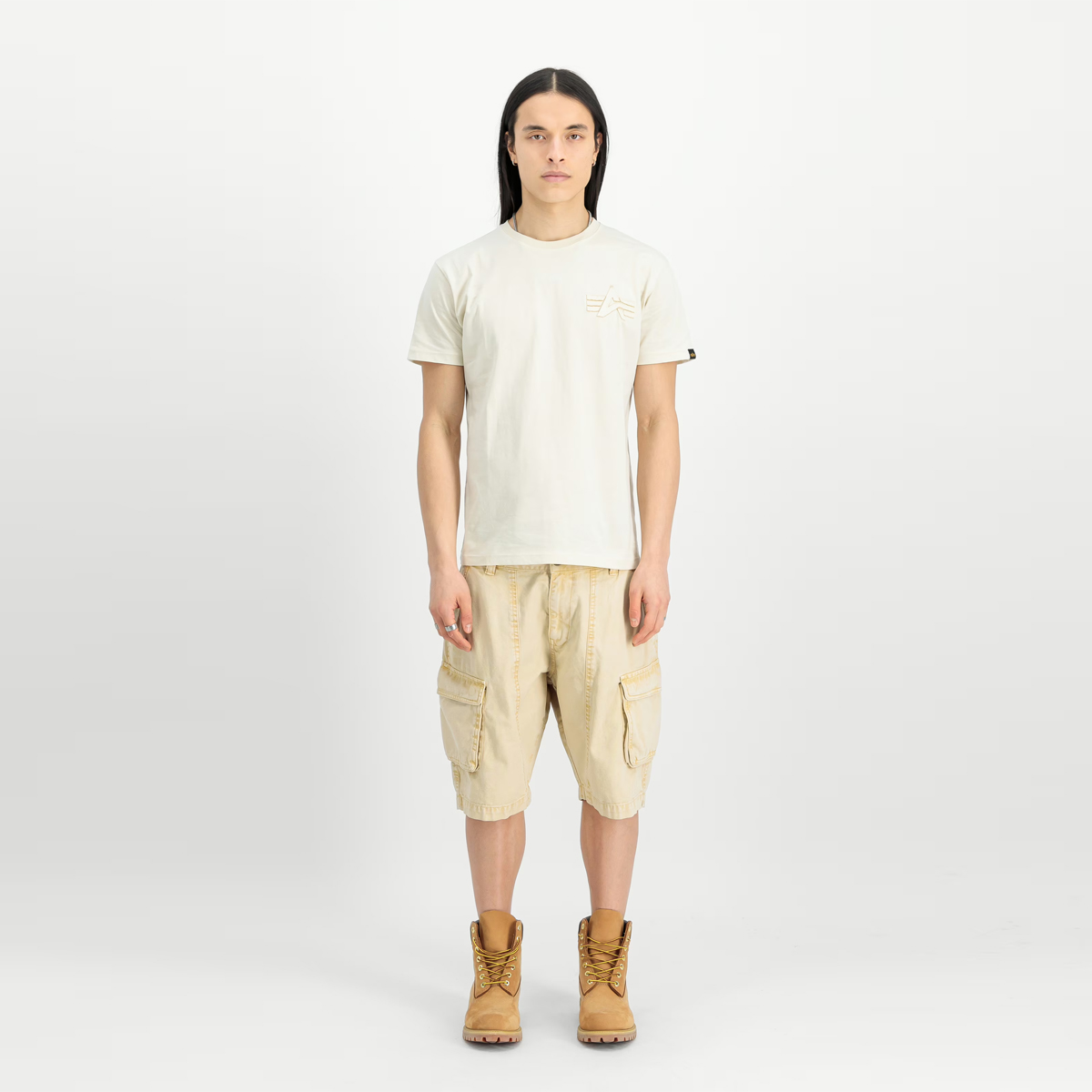 Alpha Industries Pantaloncini Canvas Acid Vintage White - 2