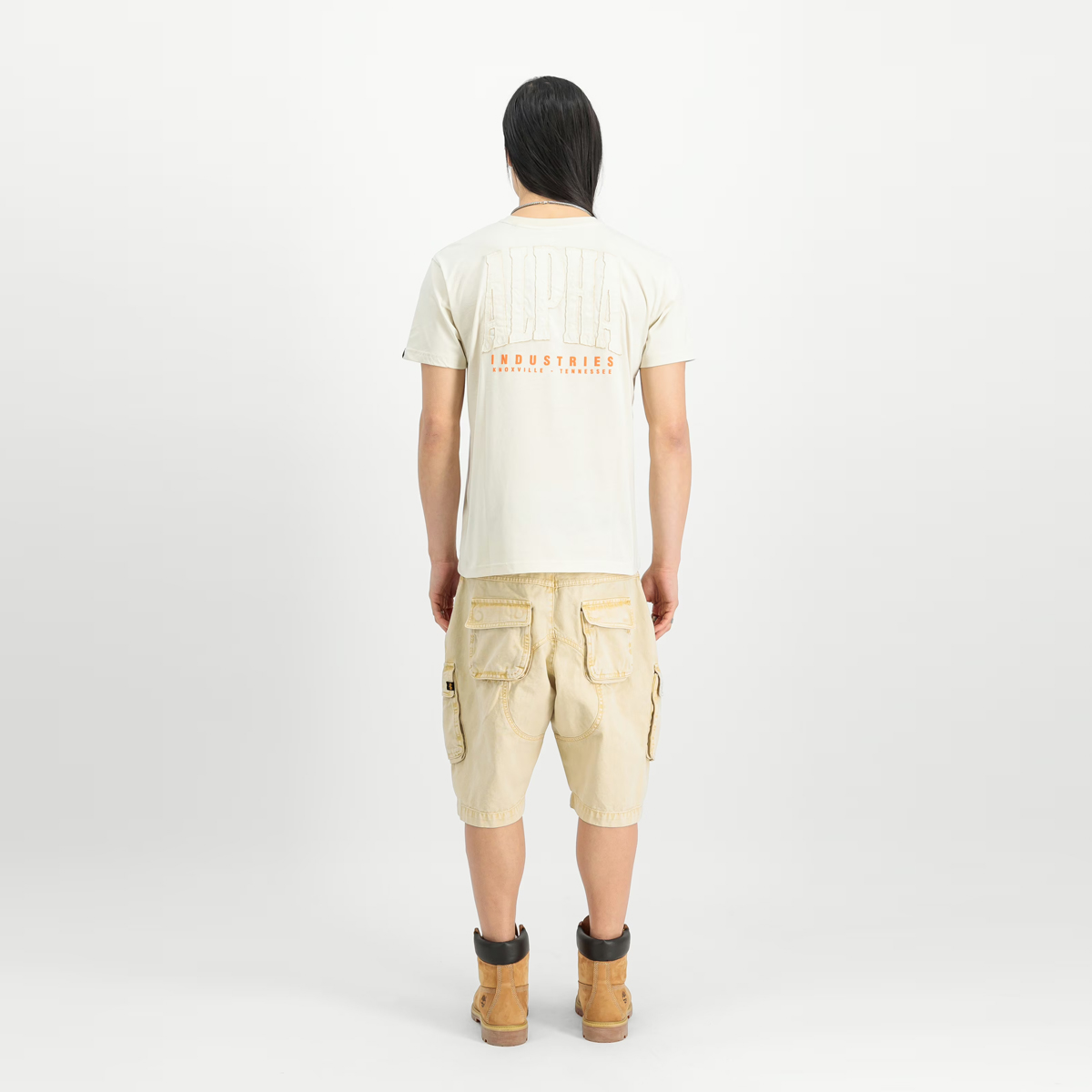 Alpha Industries Pantaloncini Canvas Acid Vintage White - 3