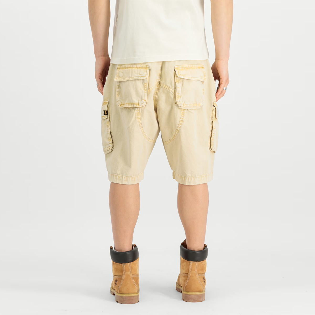 Alpha Industries Pantaloncini Canvas Acid Vintage White - 6