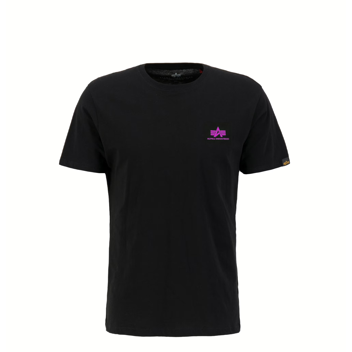 Alpha Industries T-Shirt Basic T Small Logo Black Magenta - 1 Alpha Industries T-Shirt Basic T Small Logo Black Magenta - 1