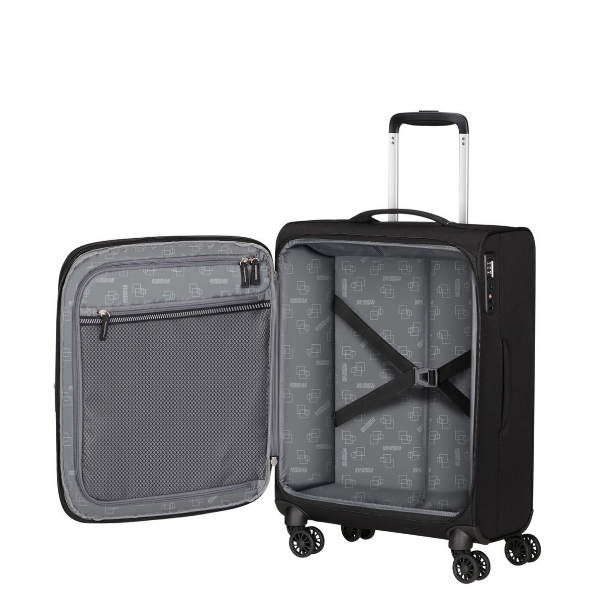 American Tourister Bagaglio a mano Trolley Cabina Aerospin Spinner Exp. 55 cm Black - 4