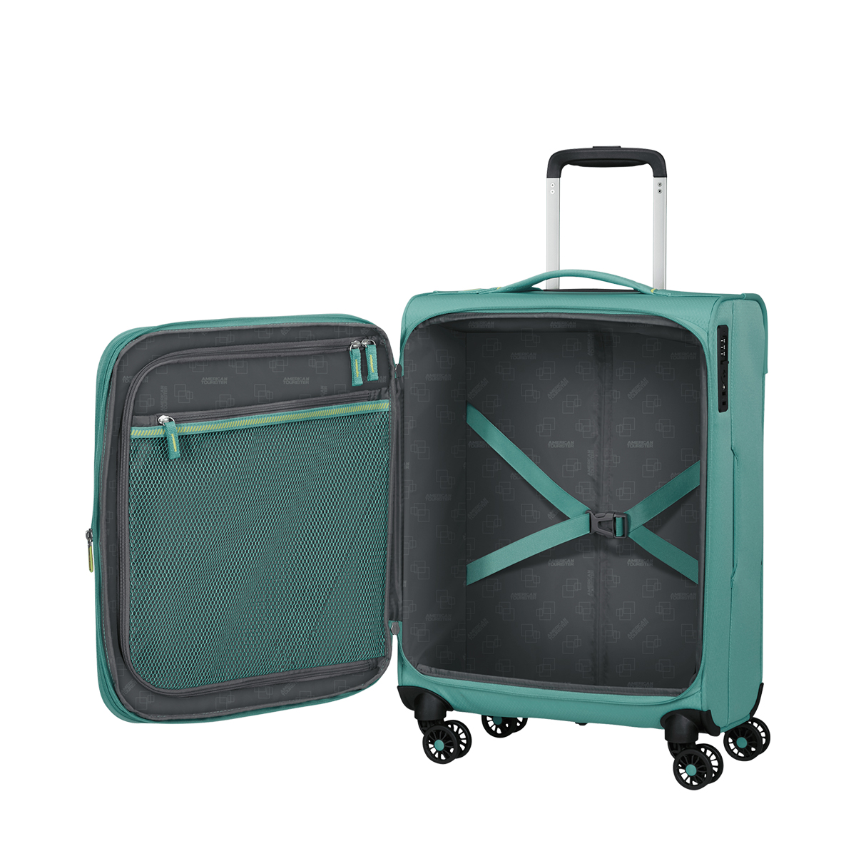 American Tourister Bagaglio a mano Trolley Cabina Aerospin Spinner Exp. 55 cm Dusty Turquoise - 3