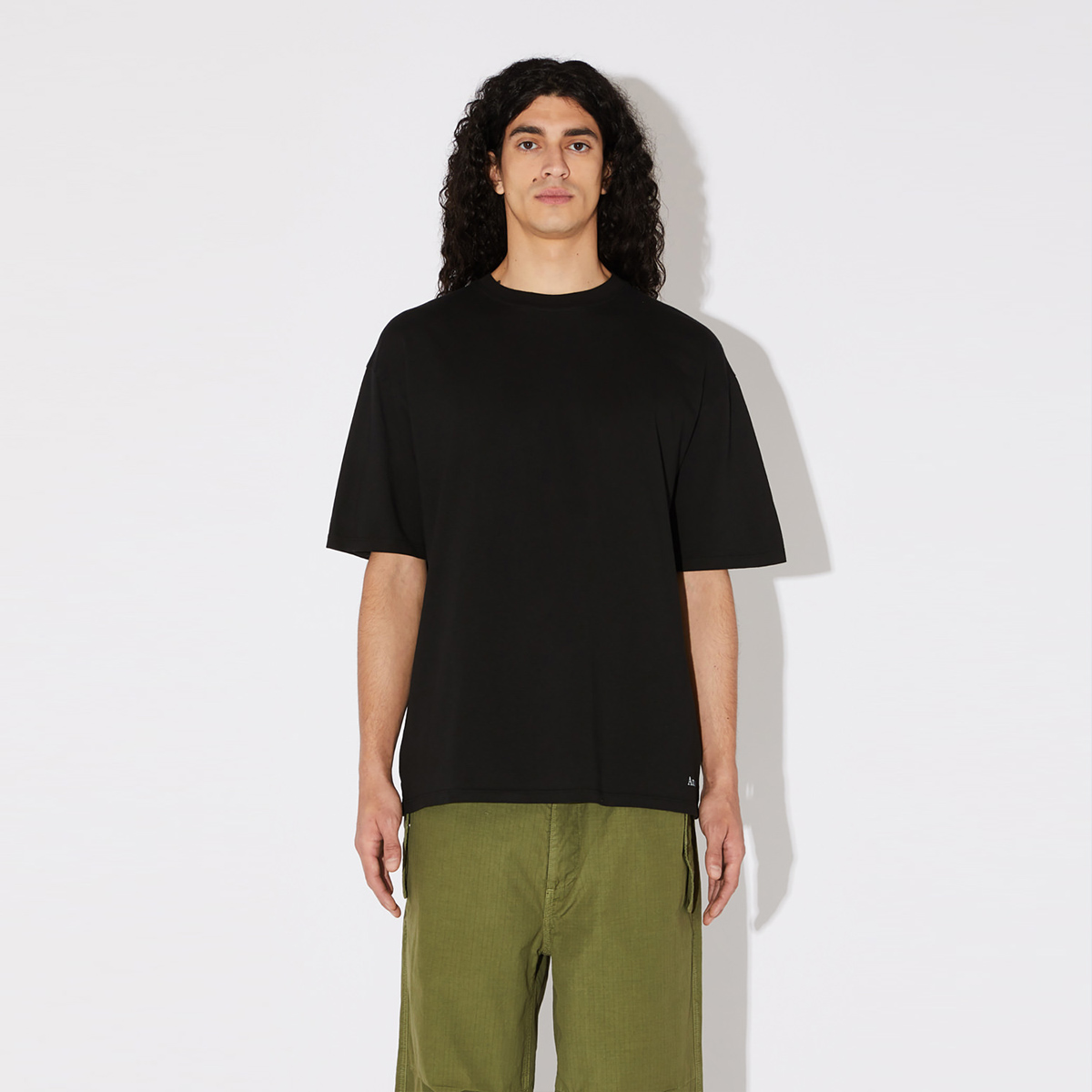 Amish T-Shirt micrologo Washed Black - 5
