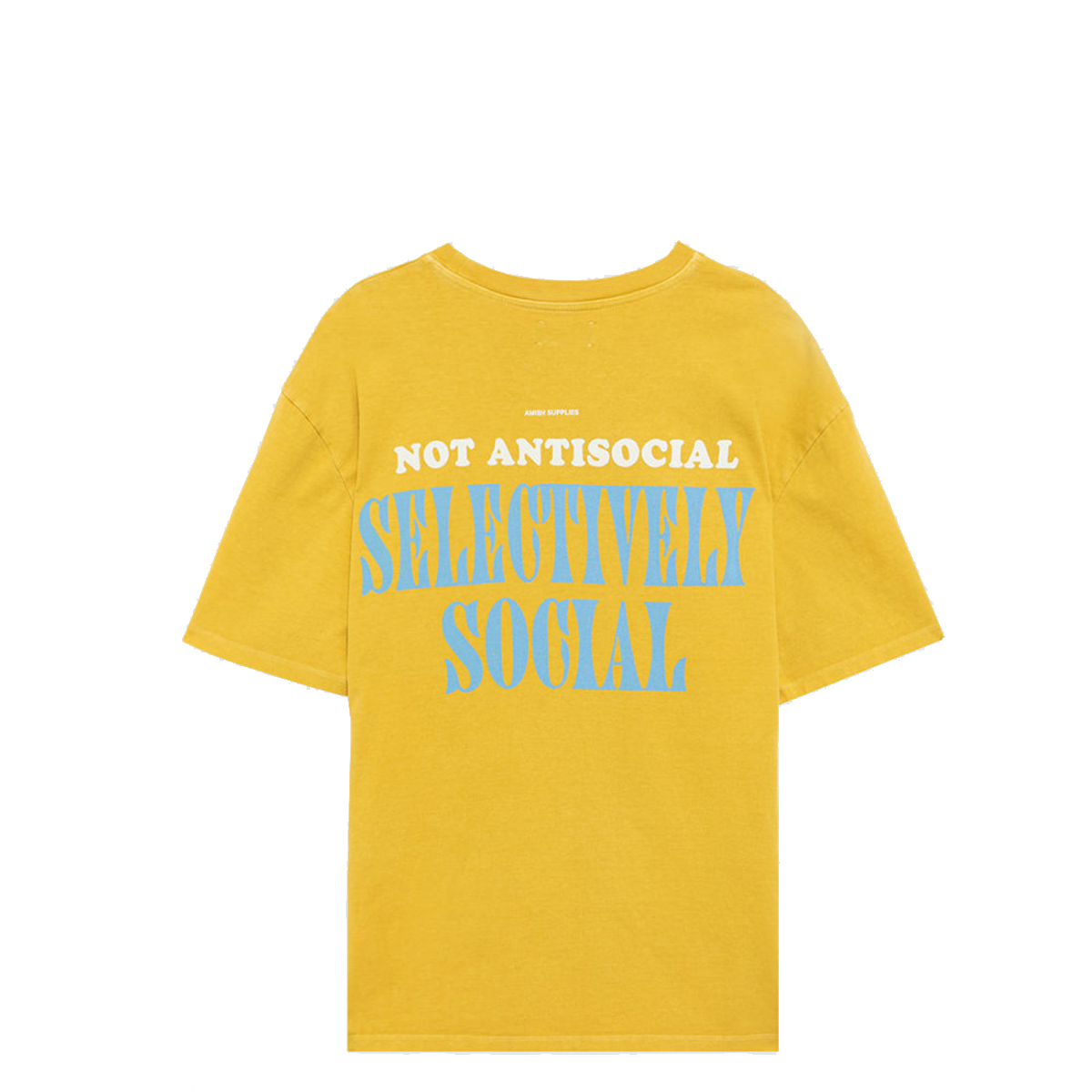 Amish T-Shirt Jersey Not Antisocial Warm Yellow - 2 Amish T-Shirt Jersey Not Antisocial Warm Yellow - 2