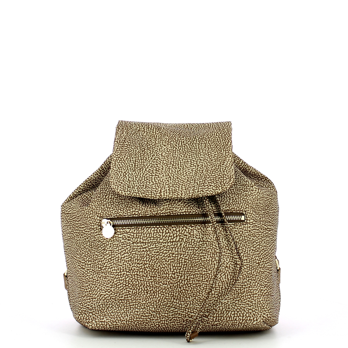 Borbonese Zaino Medium in Nylon Riciclato Beige Marrone - 1 Borbonese Zaino Medium in Nylon Riciclato Beige Marrone - 1