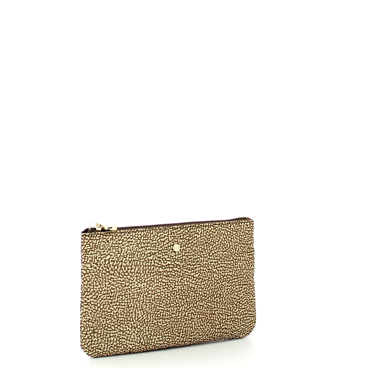 Borbonese Bustina Portadocumenti in Nylon Riciclato Beige Marrone - 2 Borbonese Bustina Portadocumenti in Nylon Riciclato Beige Marrone - 2