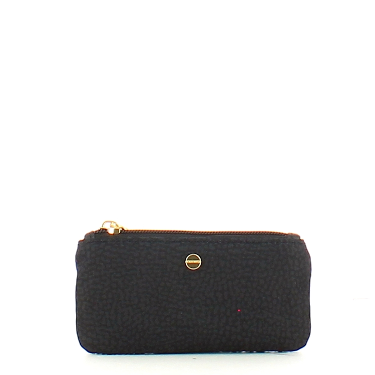 Borbonese Bustina Portachiavi Rettangolare in Nylon Riciclato Dark Black - 1