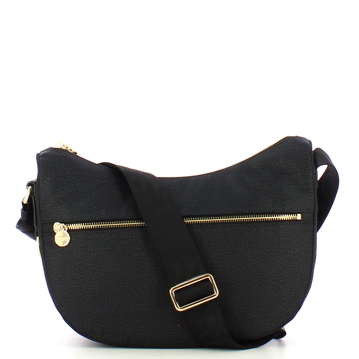 Borbonese Borsa Luna Bag Small con taschino in Nylon Riciclato Dark Black - 1 Borbonese Borsa Luna Bag Small con taschino in Nylon Riciclato Dark Black - 1