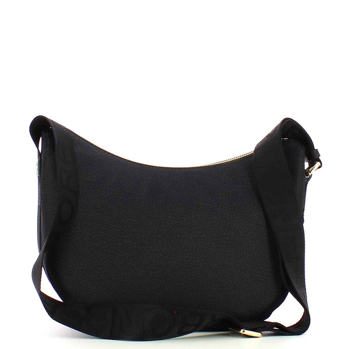 Borbonese Borsa Luna Bag Small con taschino in Nylon Riciclato Dark Black - 3 Borbonese Borsa Luna Bag Small con taschino in Nylon Riciclato Dark Black - 3