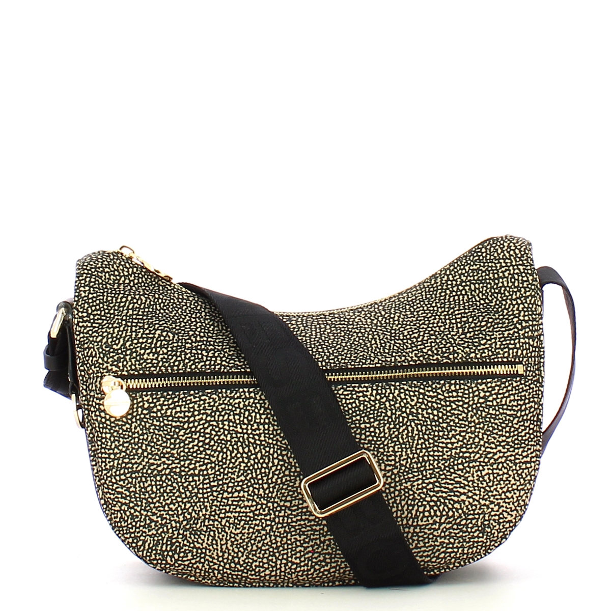 Borbonese Borsa Luna Bag Small con taschino in Nylon Riciclato OP Naturale Nero - 1 Borbonese Borsa Luna Bag Small con taschino in Nylon Riciclato OP Naturale Nero - 1