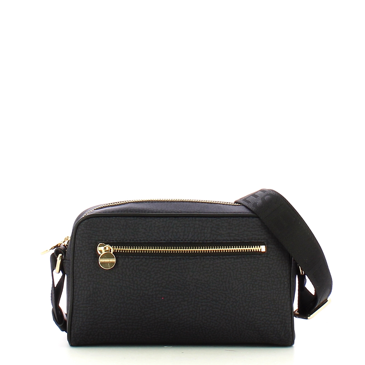 Borbonese Tracollina Small in Nylon Riciclato Dark Black - 1 Borbonese Tracollina Small in Nylon Riciclato Dark Black - 1