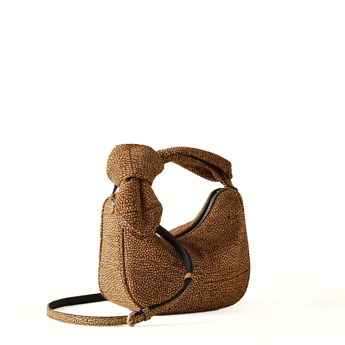 Borbonese Borsa Luna Bag Petite in Suede OP Naturale - 2 Borbonese Borsa Luna Bag Petite in Suede OP Naturale - 2