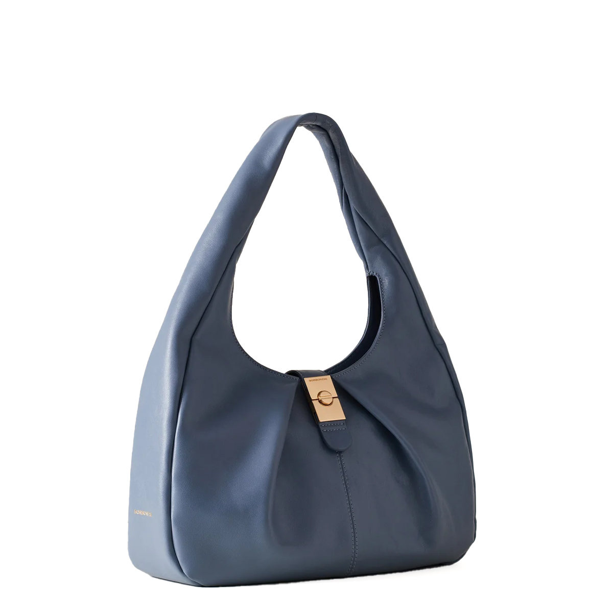 Borbonese Hobo Bag Cortina Medium Blu Portofino - 2 Borbonese Hobo Bag Cortina Medium Blu Portofino - 2