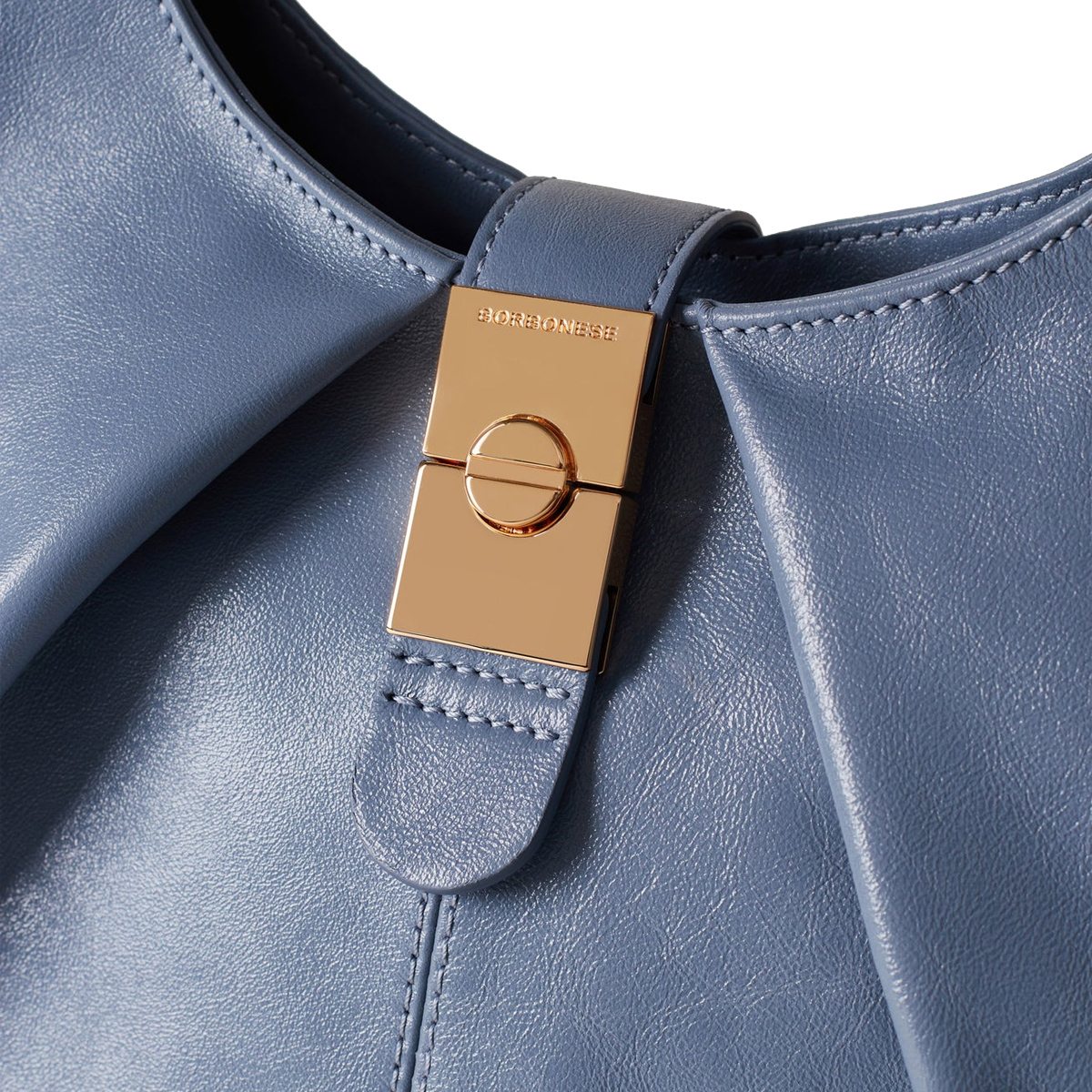 Borbonese Hobo Bag Cortina Medium Blu Portofino - 4 Borbonese Hobo Bag Cortina Medium Blu Portofino - 4