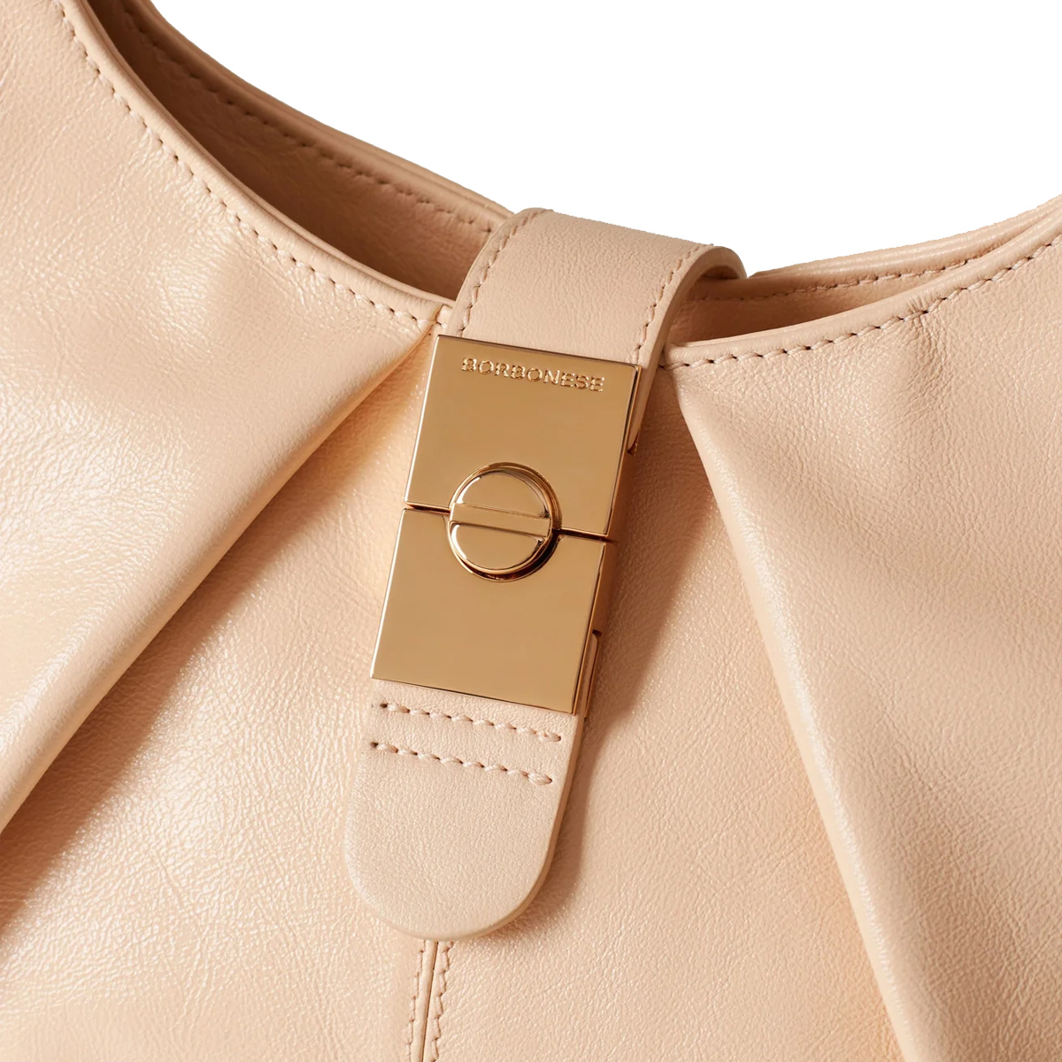 Borbonese Hobo Bag Cortina Medium Light Cuir - 4 Borbonese Hobo Bag Cortina Medium Light Cuir - 4