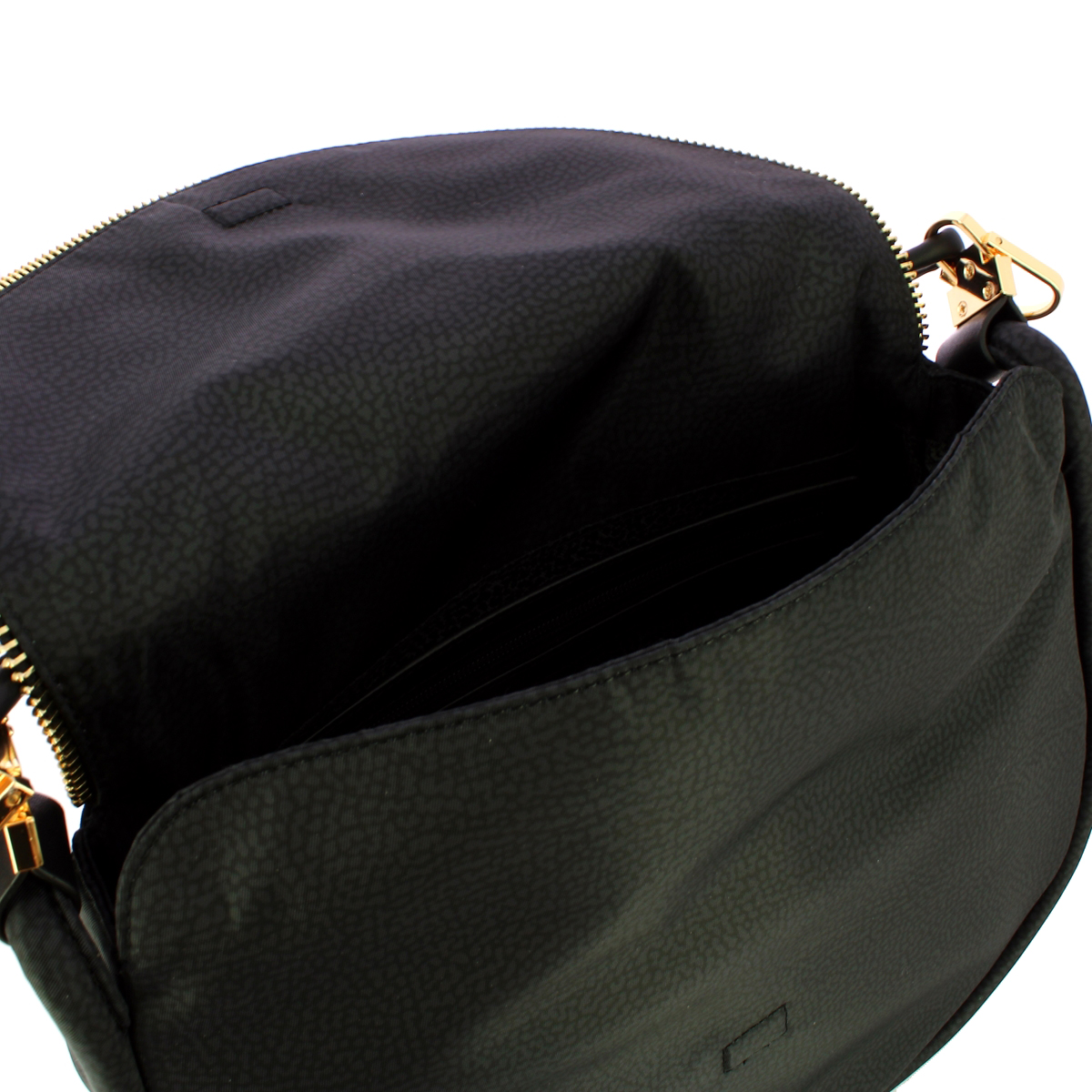 Borbonese Hobo Bag Horseback Medium Dark Black - 5 Borbonese Hobo Bag Horseback Medium Dark Black - 5