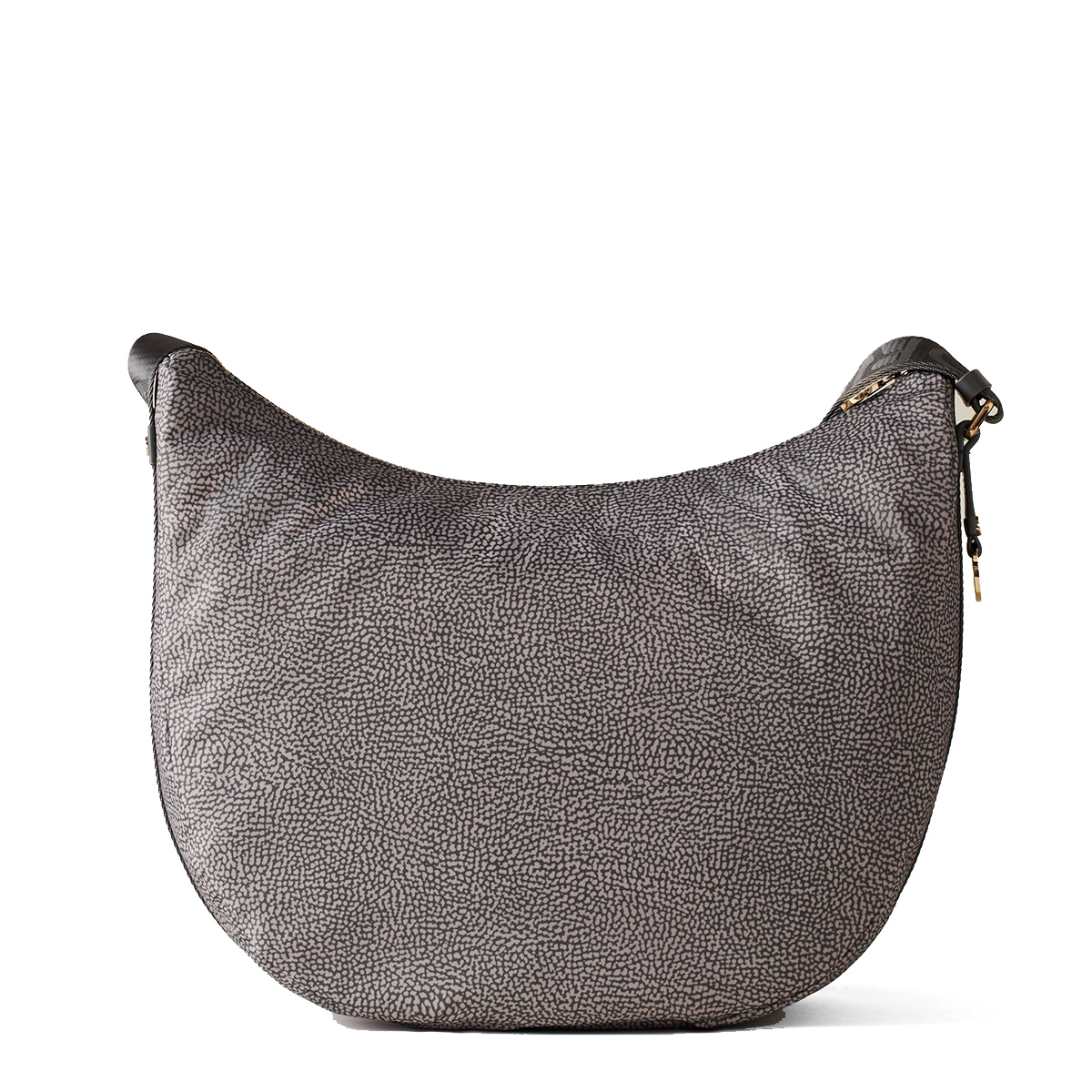 Borbonese Borsa Luna Bag Medium con taschino in Nylon Riciclato Clay Grey - 3 Borbonese Borsa Luna Bag Medium con taschino in Nylon Riciclato Clay Grey - 3