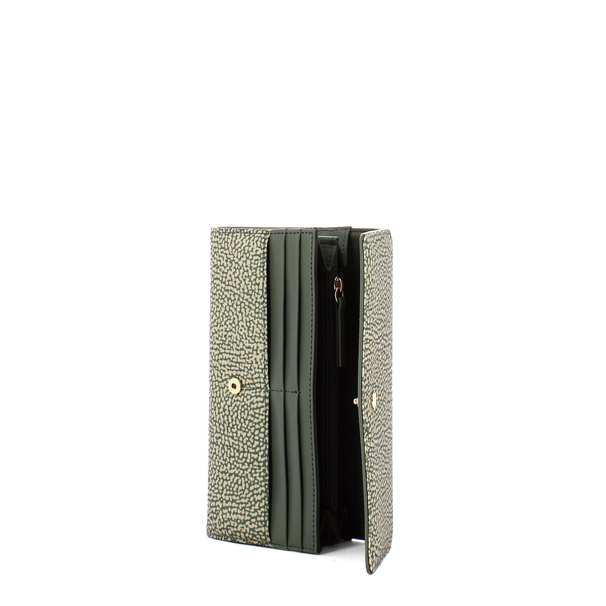 Borbonese Portafoglio Large RFID in Nylon Riciclato Clay Grigio - 3