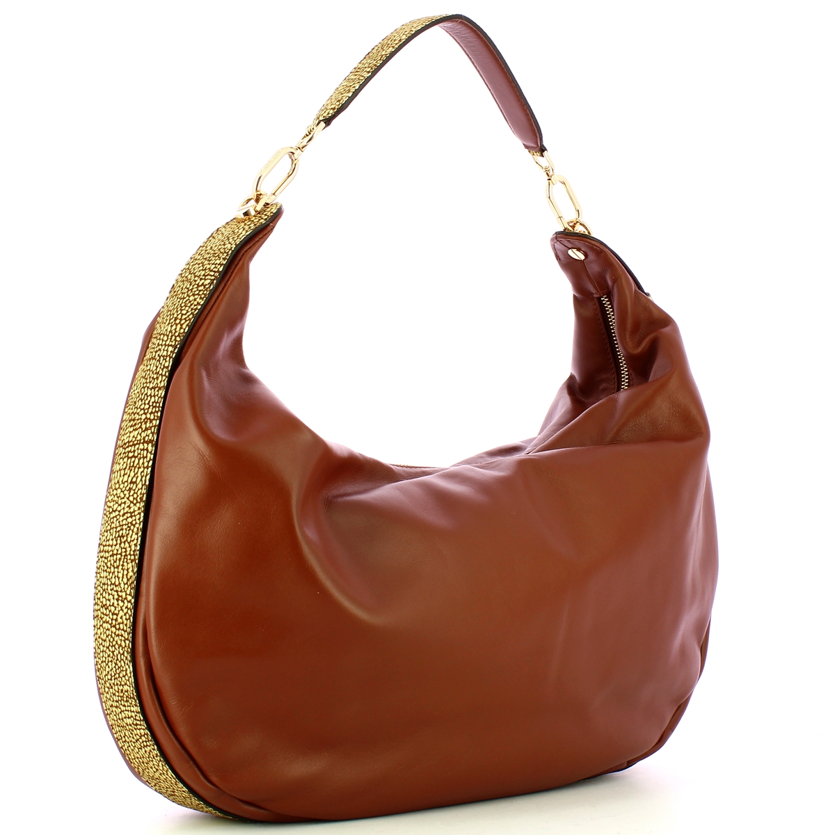 Borbonese Hobo Bag Oyster Large Cuoio OP Naturale - 2 Borbonese Hobo Bag Oyster Large Cuoio OP Naturale - 2
