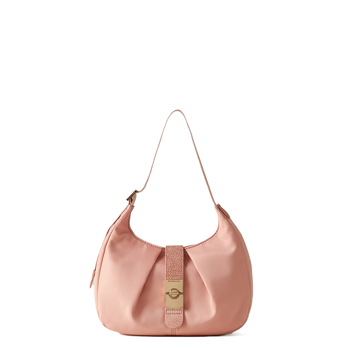 Borbonese Hobo Bag Cortina Small in Nylon Blush - 1 Borbonese Hobo Bag Cortina Small in Nylon Blush - 1