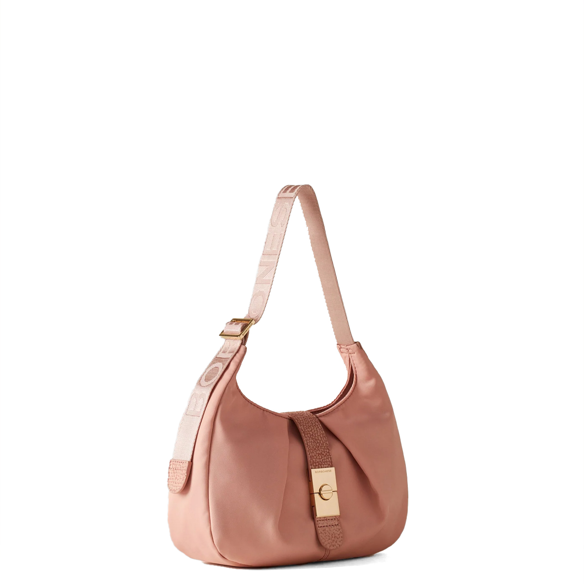 Borbonese Hobo Bag Cortina Small in Nylon Blush - 2 Borbonese Hobo Bag Cortina Small in Nylon Blush - 2
