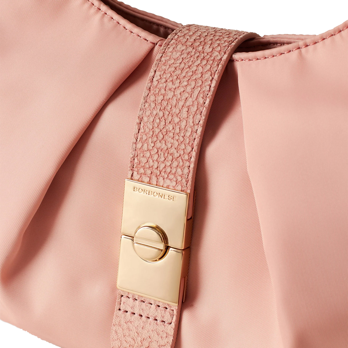 Borbonese Hobo Bag Cortina Small in Nylon Blush - 4 Borbonese Hobo Bag Cortina Small in Nylon Blush - 4