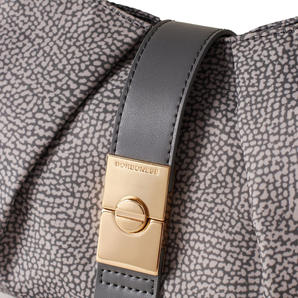 Borbonese Hobo Bag Cortina Small Clay Grey - 4