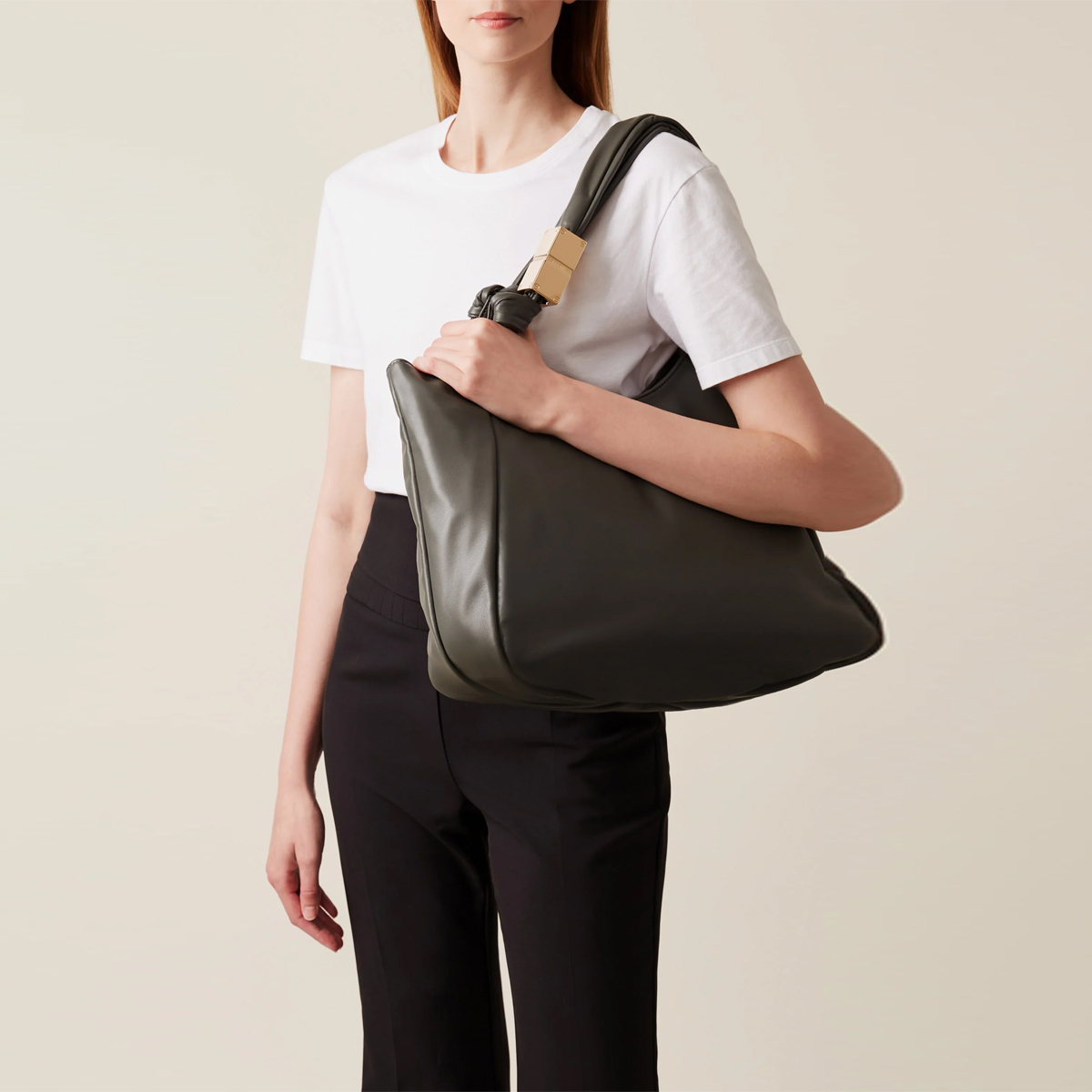 Borbonese Shopper Domino Large Clay Grey - 5 Borbonese Shopper Domino Large Clay Grey - 5