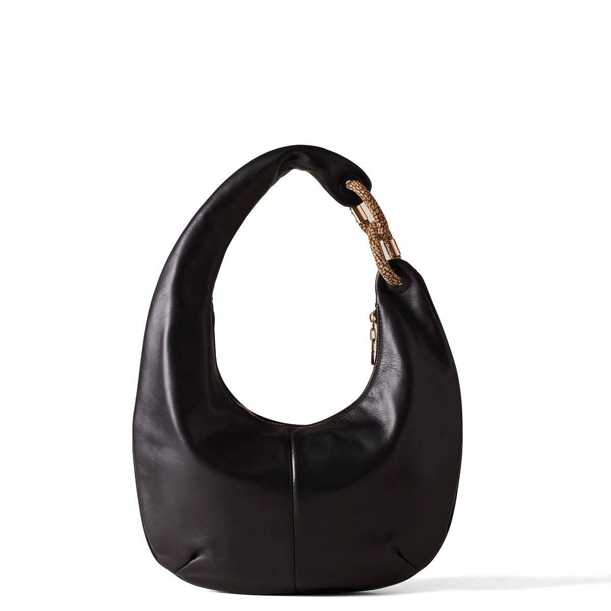 Borbonese Hobo Bag Infinite Medium Nero OP Naturale - 3 Borbonese Hobo Bag Infinite Medium Nero OP Naturale - 3
