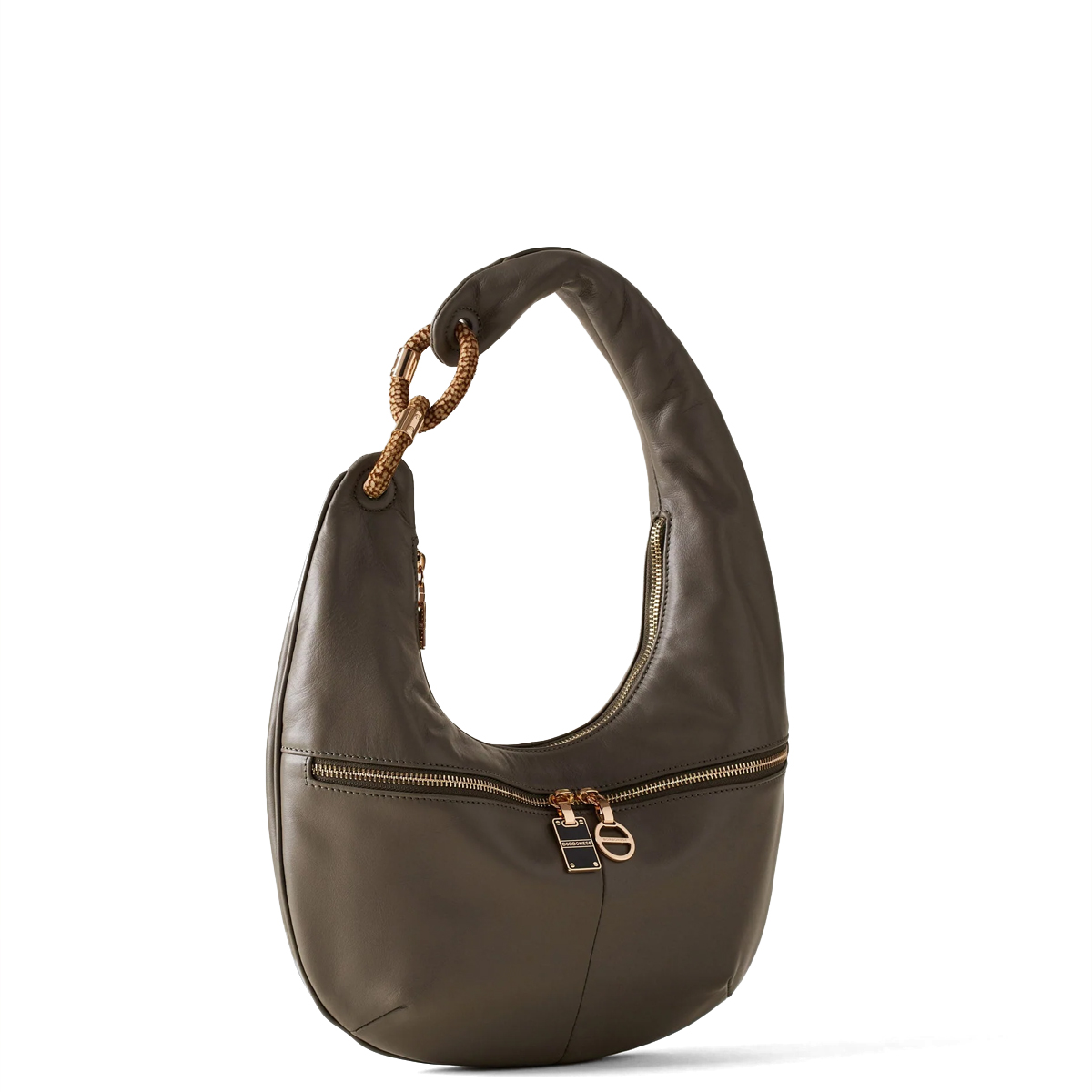 Borbonese Hobo Bag Infinite Medium Clay Grey OP Naturale - 2 Borbonese Hobo Bag Infinite Medium Clay Grey OP Naturale - 2