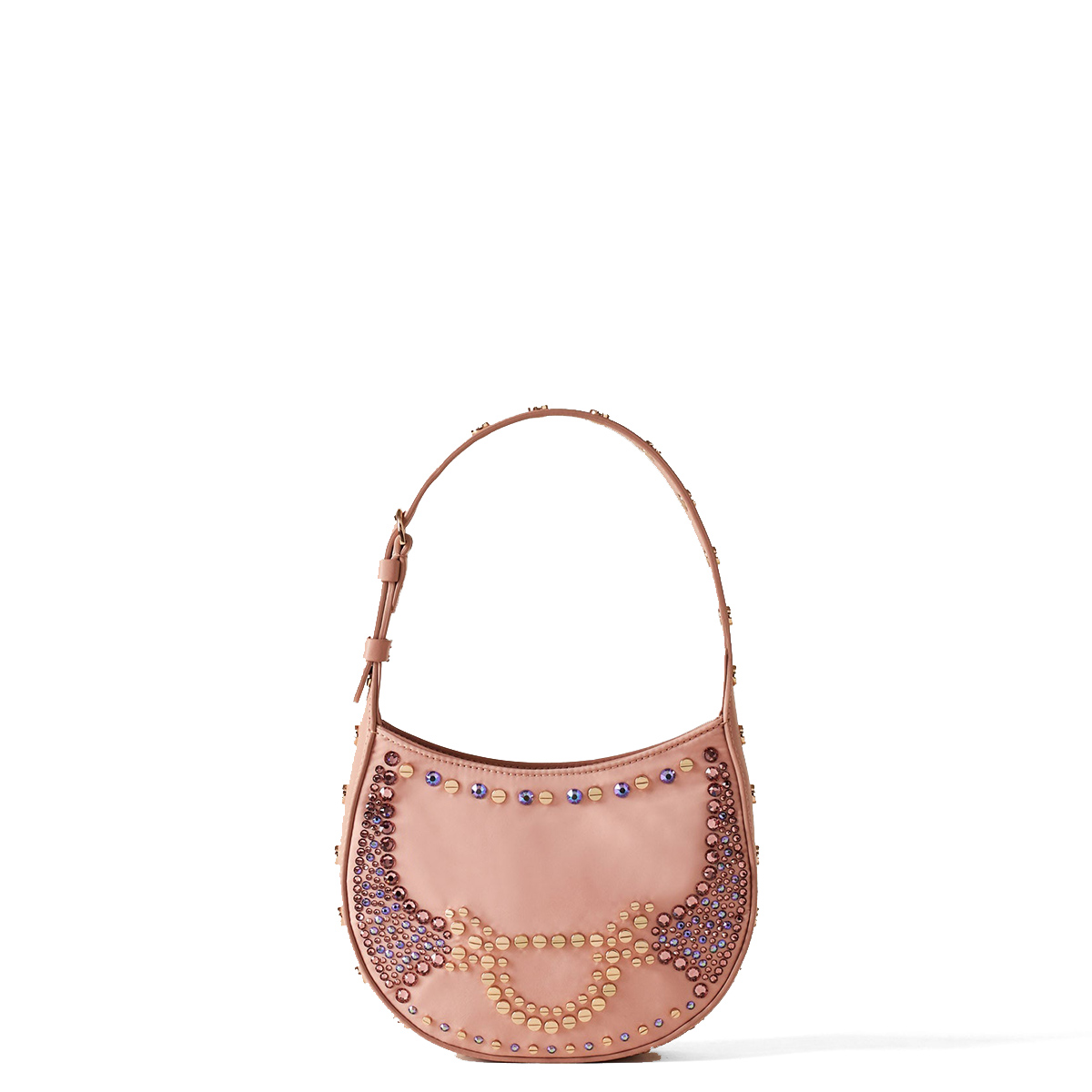 Borbonese Mini Hobo Bag 110 Swarovski Blush - 1 Borbonese Mini Hobo Bag 110 Swarovski Blush - 1