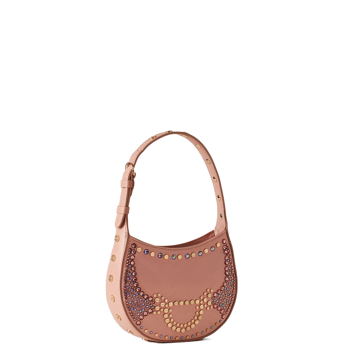 Borbonese Mini Hobo Bag 110 Swarovski Blush - 2 Borbonese Mini Hobo Bag 110 Swarovski Blush - 2