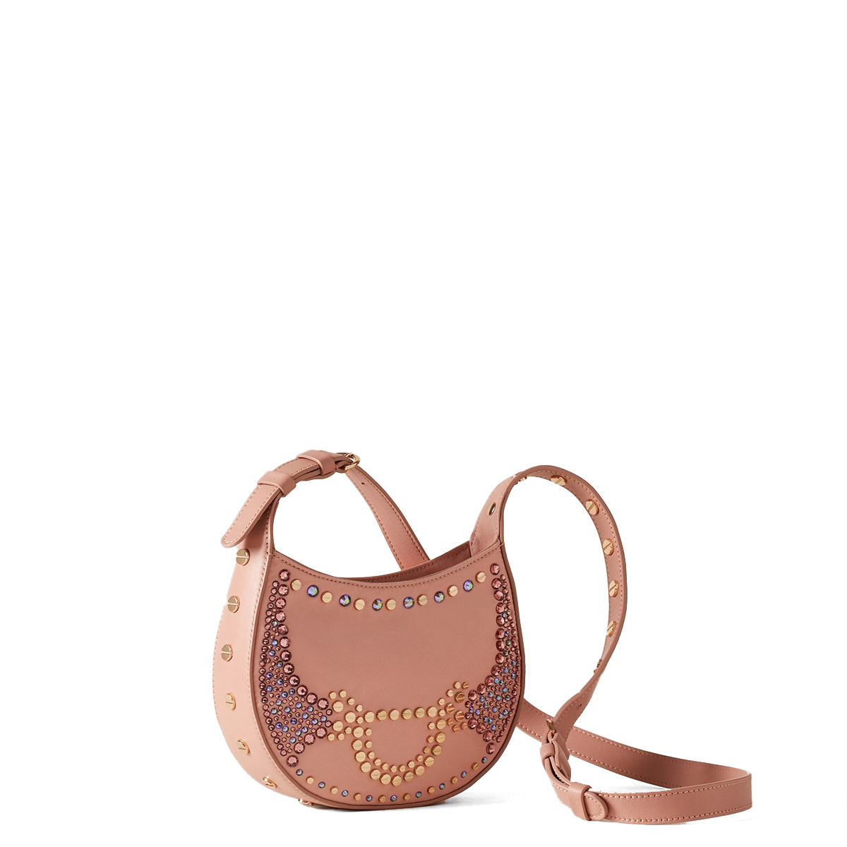 Borbonese Mini Hobo Bag 110 Swarovski Blush - 4 Borbonese Mini Hobo Bag 110 Swarovski Blush - 4