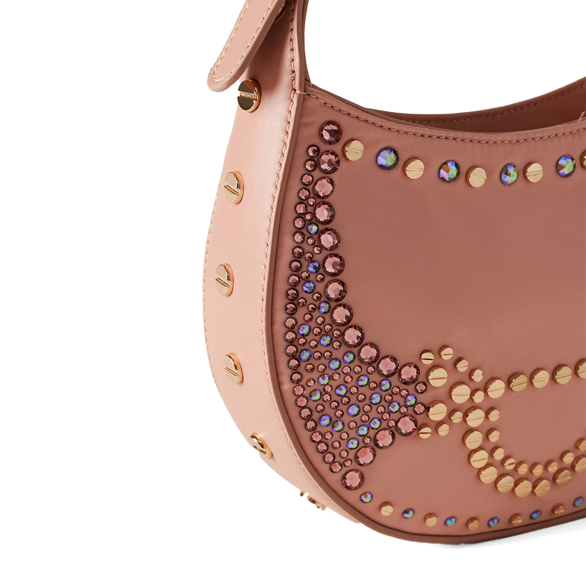 Borbonese Mini Hobo Bag 110 Swarovski Blush - 5 Borbonese Mini Hobo Bag 110 Swarovski Blush - 5