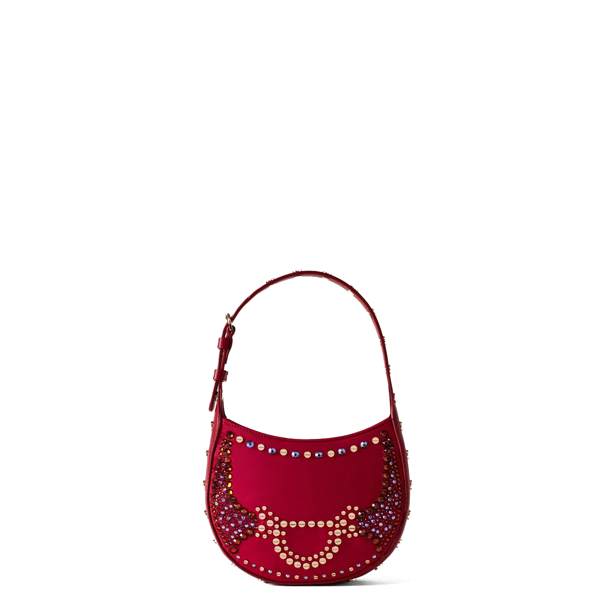 Borbonese Mini Hobo Bag 110 Swarovski Borgogna - 1 Borbonese Mini Hobo Bag 110 Swarovski Borgogna - 1