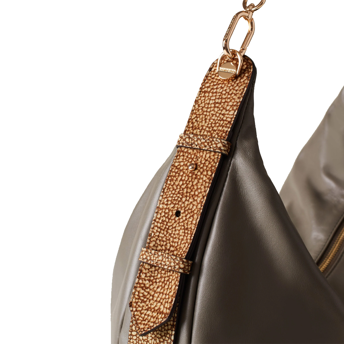 Borbonese Hobo Bag Oyster Large Clay Grey OP Naturale - 4 Borbonese Hobo Bag Oyster Large Clay Grey OP Naturale - 4