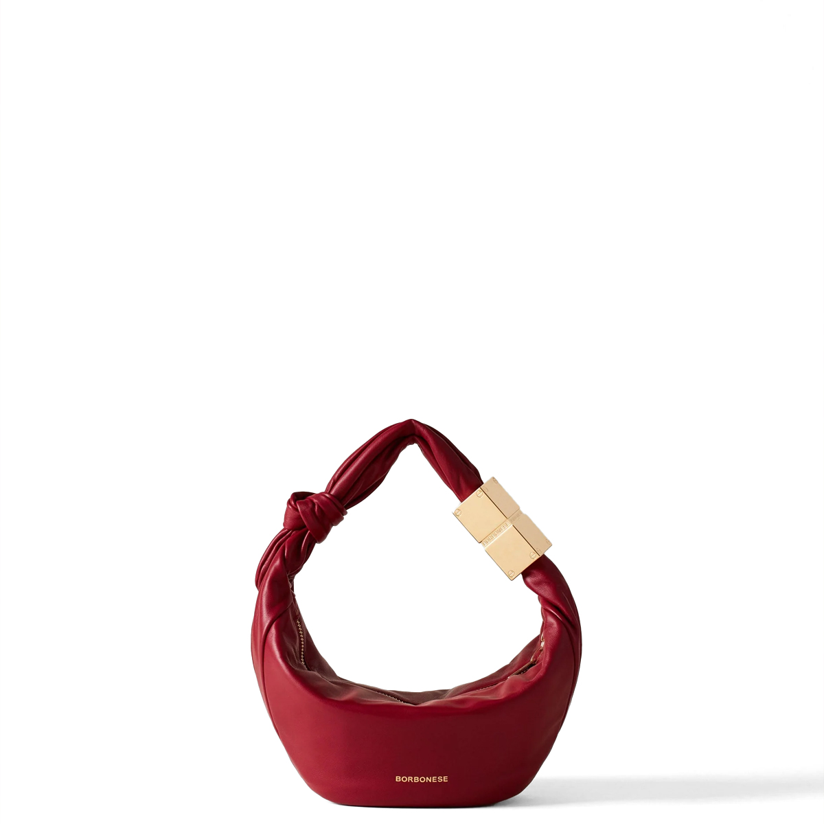 Borbonese Mini Hobo Bag Domino Borgogna - 3 Borbonese Mini Hobo Bag Domino Borgogna - 3