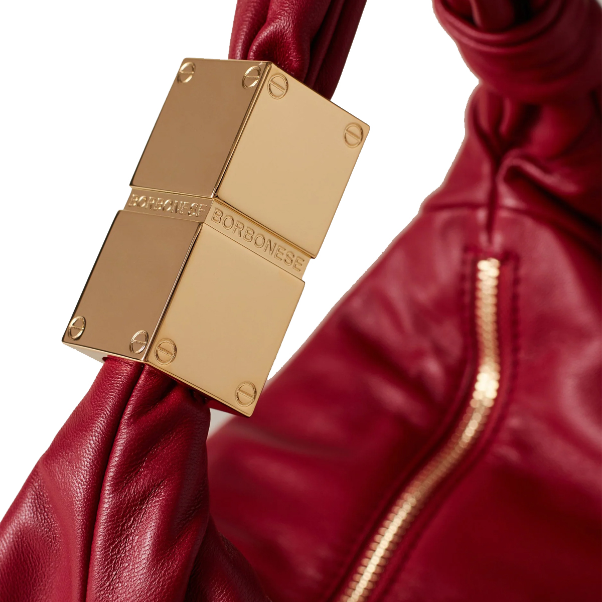 Borbonese Mini Hobo Bag Domino Borgogna - 4 Borbonese Mini Hobo Bag Domino Borgogna - 4