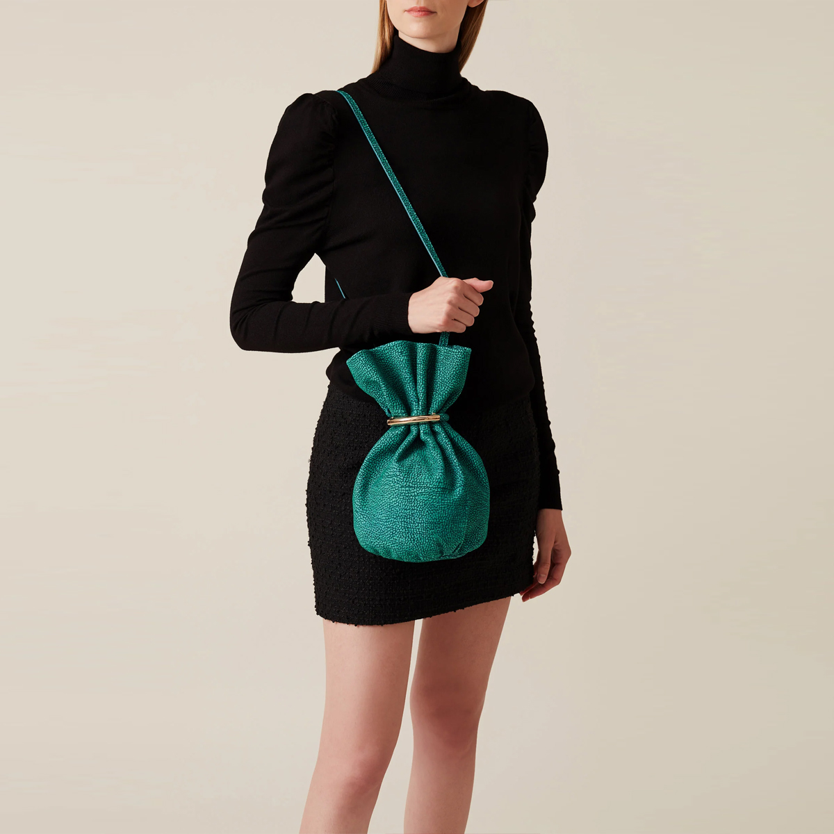 Borbonese Trésor Small Peacock Bucket Bag - 6 Borbonese Trésor Small Peacock Bucket Bag - 6