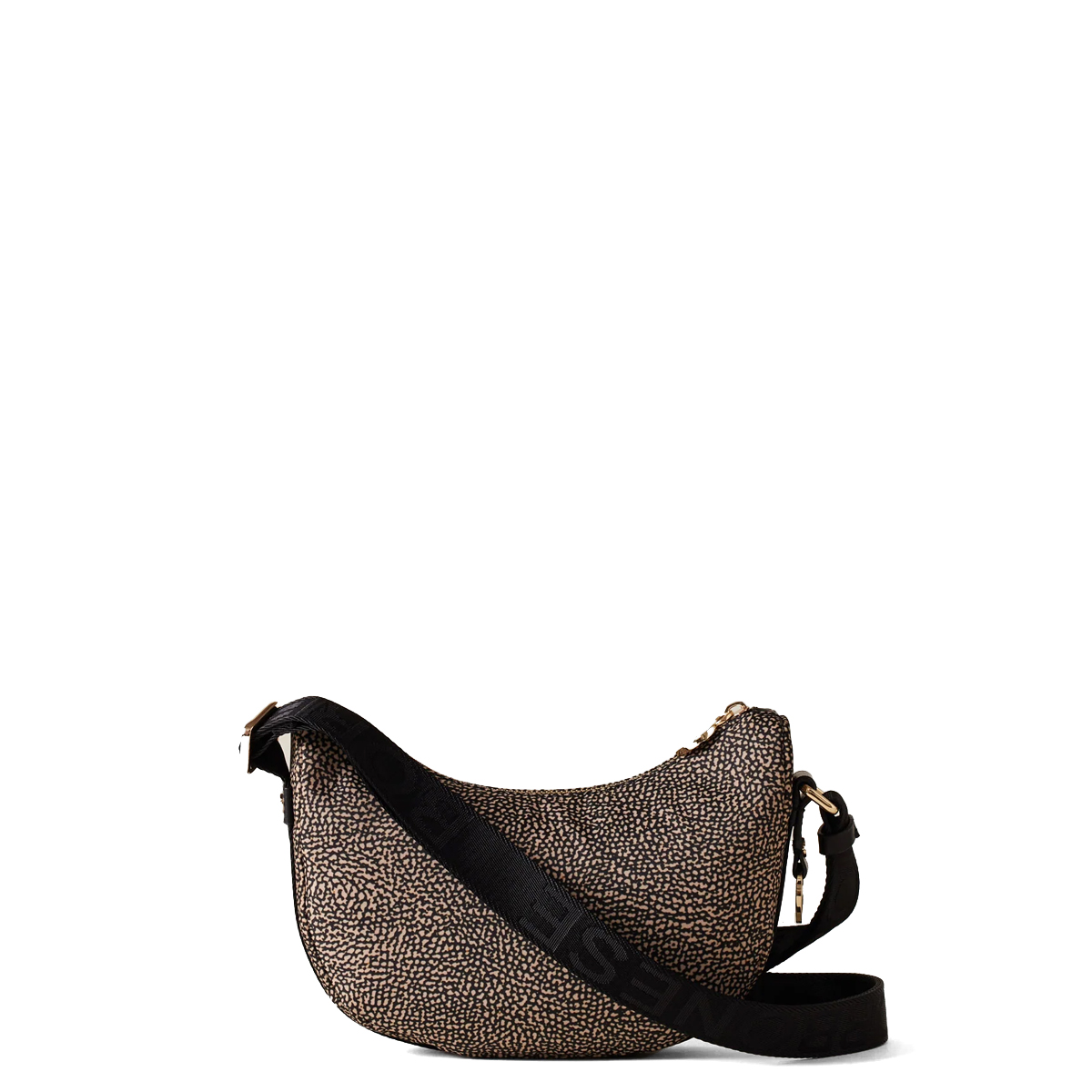 Borbonese Mini Borsa Luna Bag con taschino in Nylon Riciclato OP Naturale Nero - 3 Borbonese Mini Borsa Luna Bag con taschino in Nylon Riciclato OP Naturale Nero - 3
