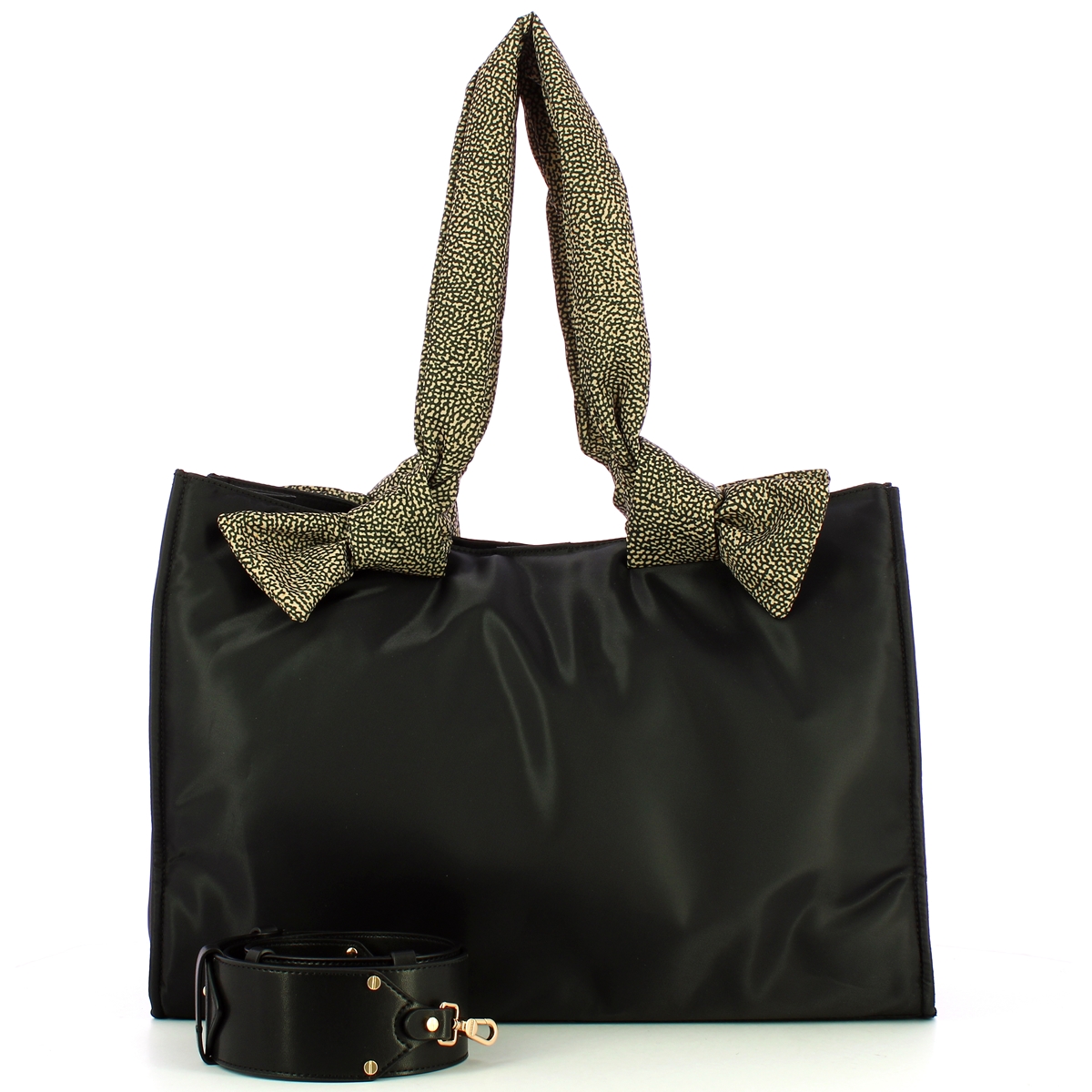 Borbonese Borsa Shopping L Nero OP Naturale - 4