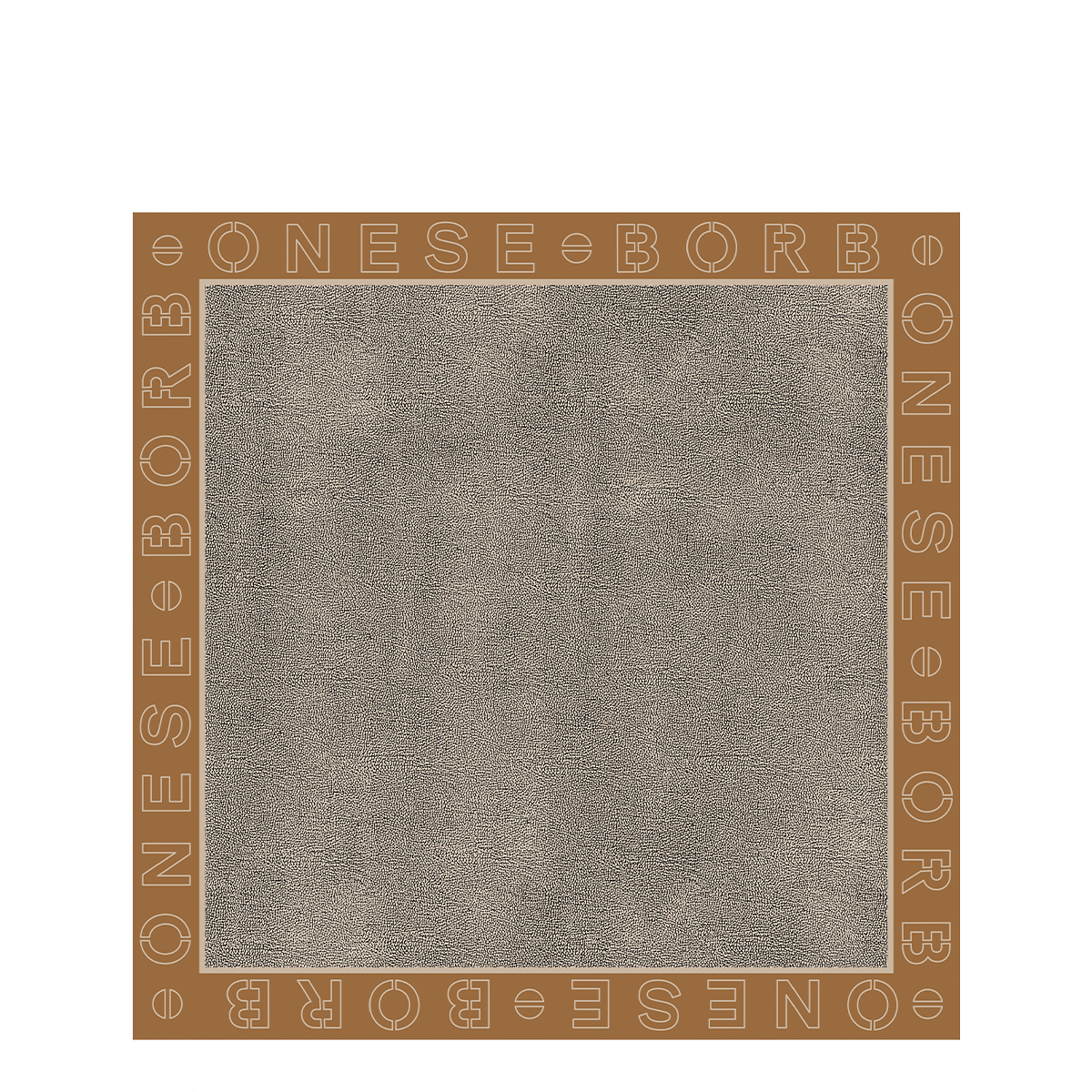 Borbonese Foulard OP Logo Outline 90x90 Caramello OP Naturale - 1