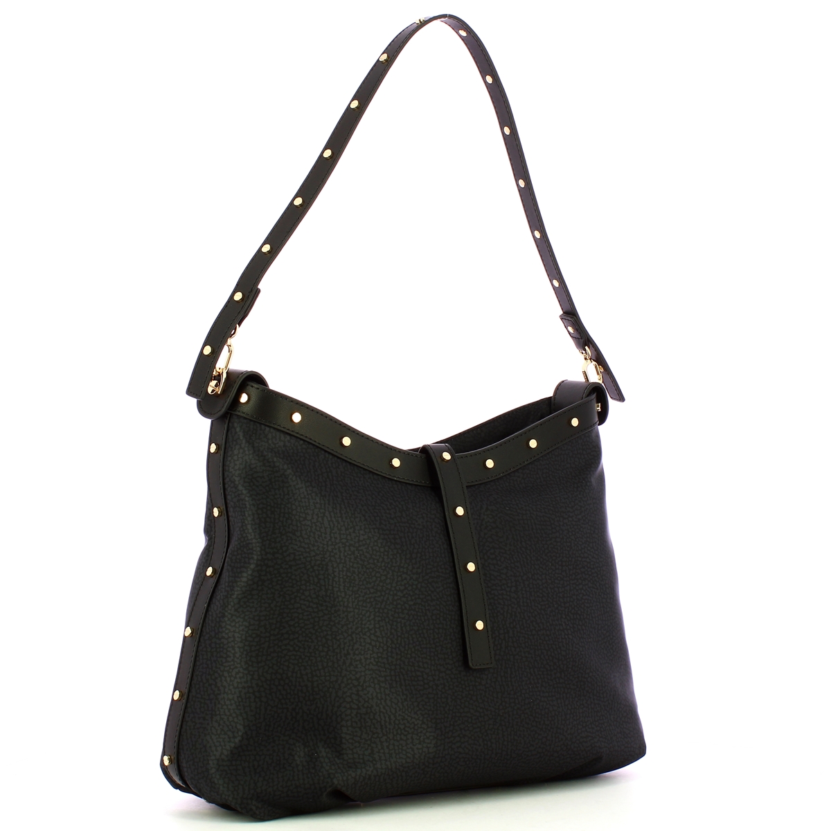 Borbonese Borsa a spalla Hobo Medium Dark Black - 2
