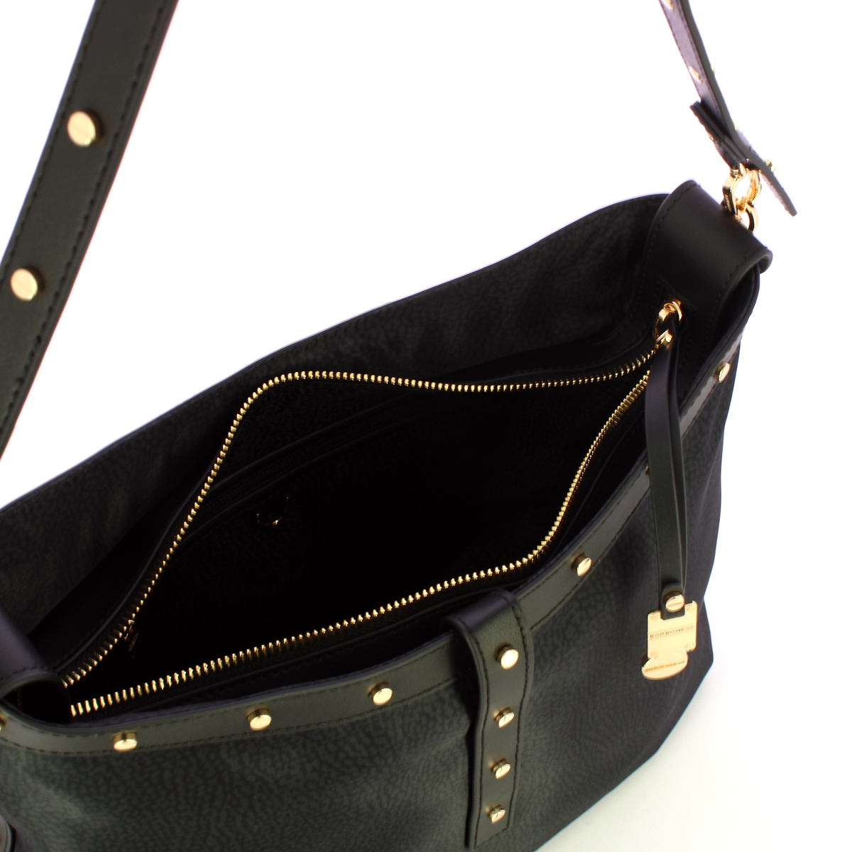 Borbonese Borsa a spalla Hobo Medium Dark Black - 4