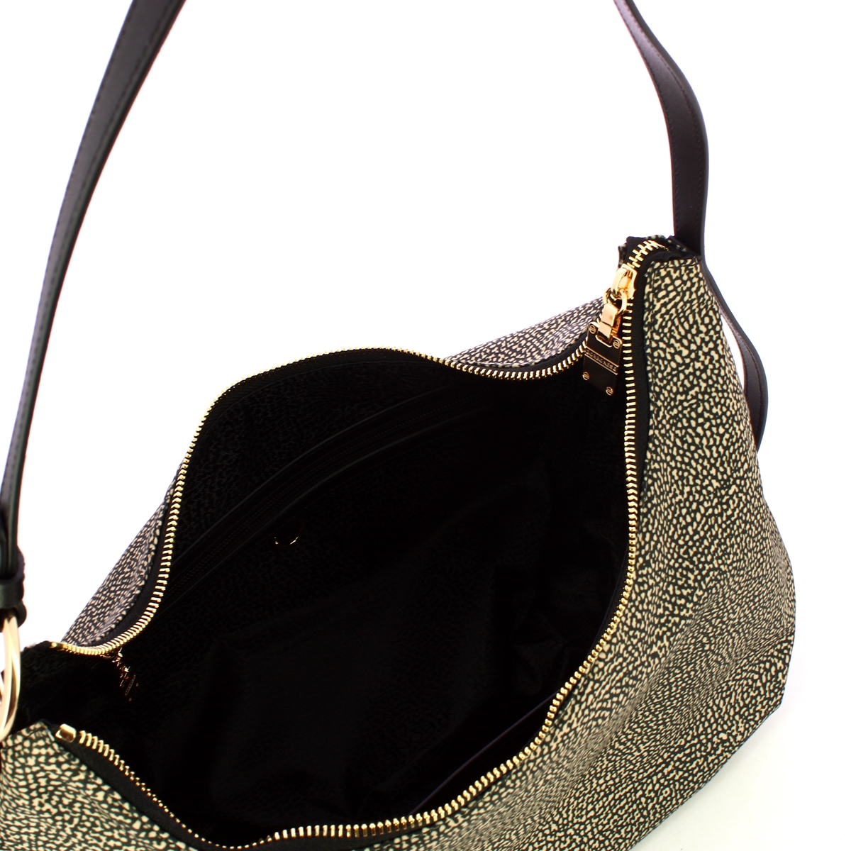 Borbonese Hobo Medium OP Naturale Nero - 4 Borbonese Hobo Medium OP Naturale Nero - 4