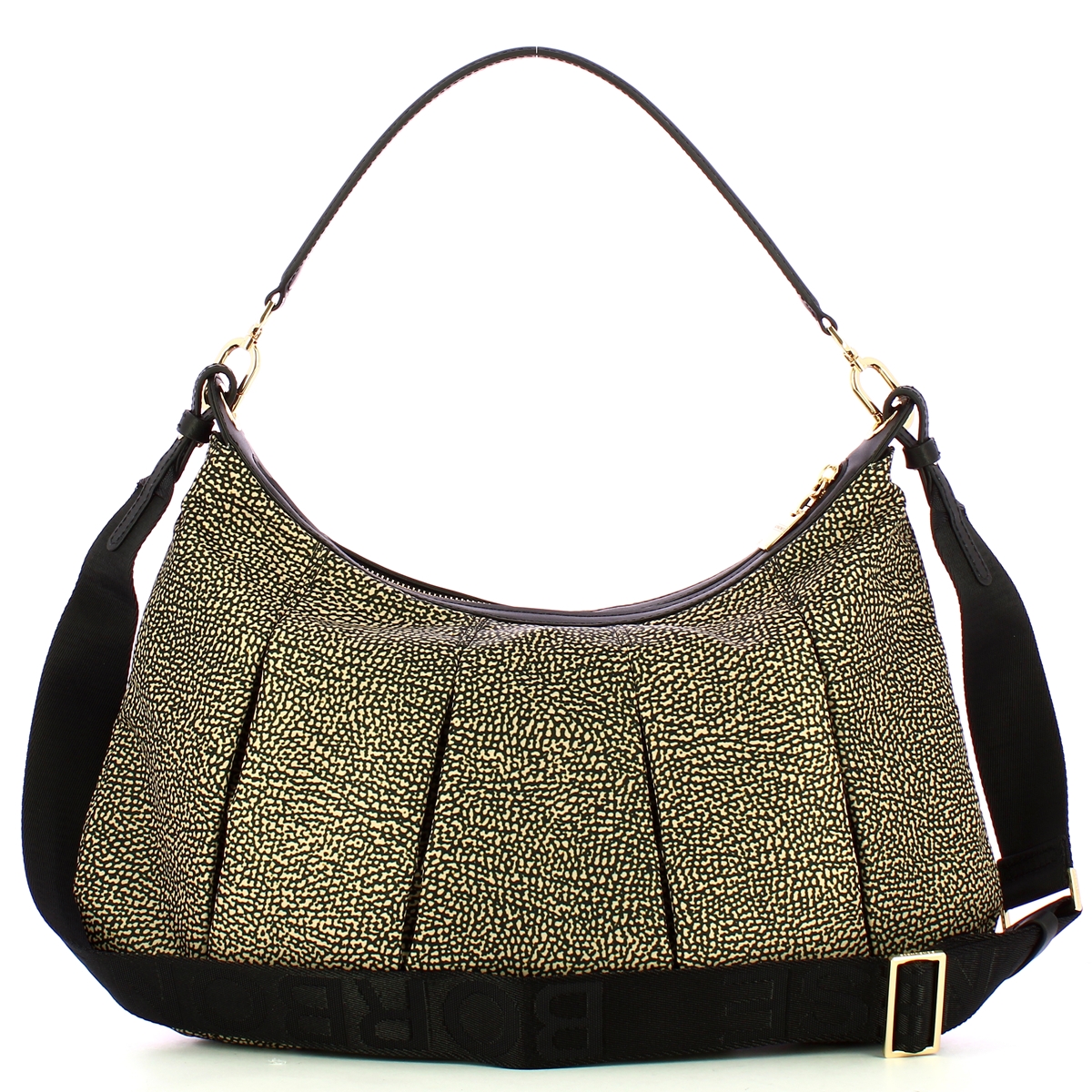 Borbonese Hobo Medium OP Naturale Nero - 3